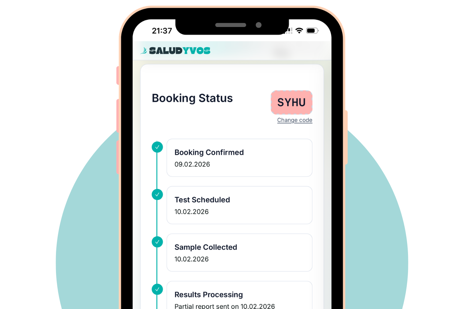 Timeline para seguir tus reservas en SaludyVos