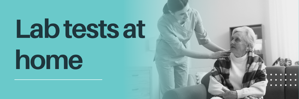 Mobile banner promoting SaludyVos lab tests