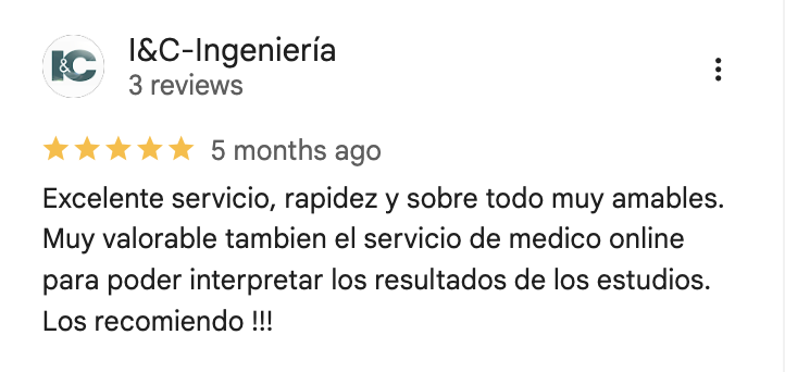 Google review screenshot from a SaludyVos patient 1