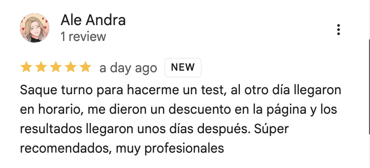 Google review screenshot from a SaludyVos patient 8